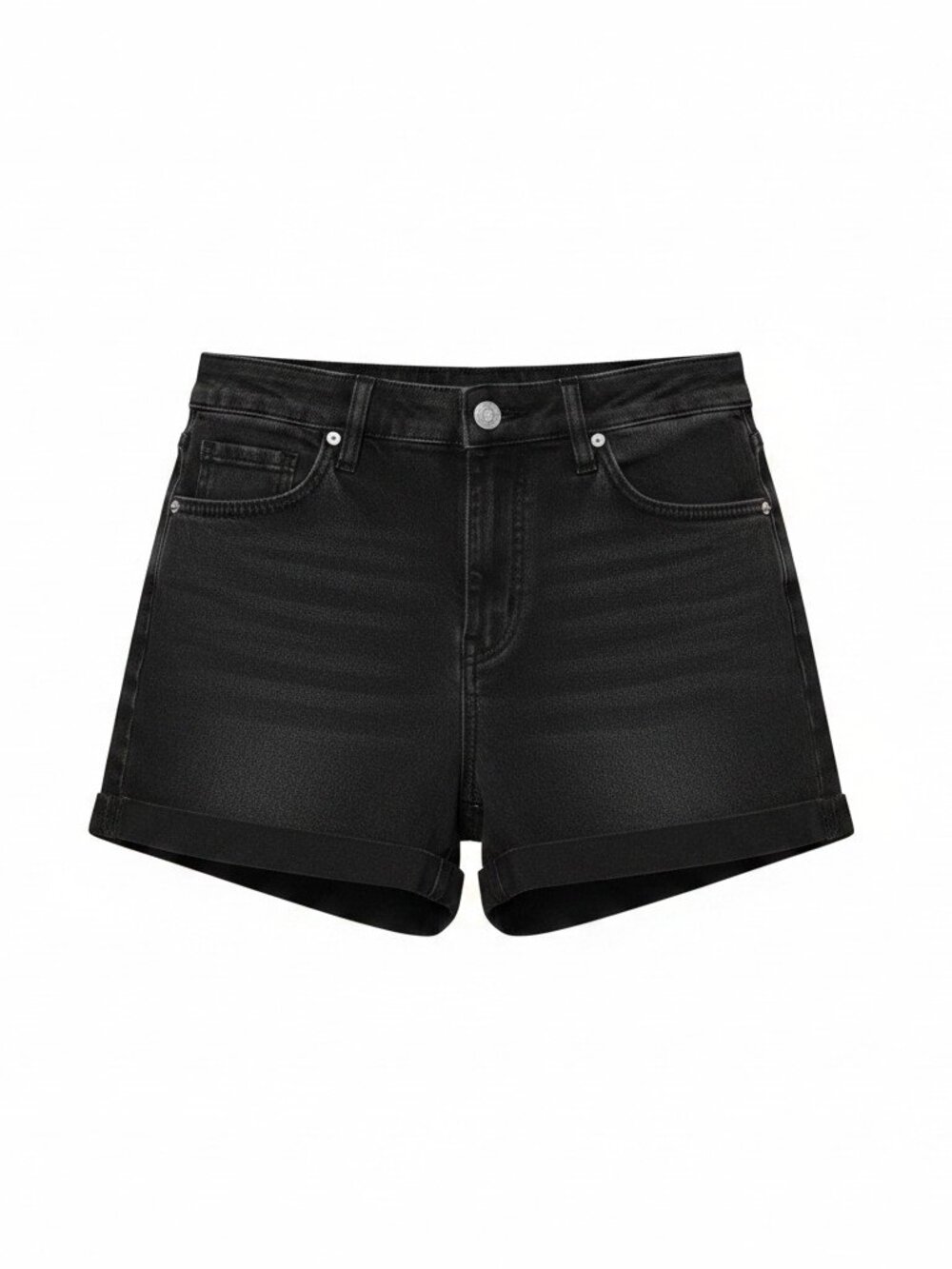 H&M High-Waisted Black Denim Shorts | Women's Size 8